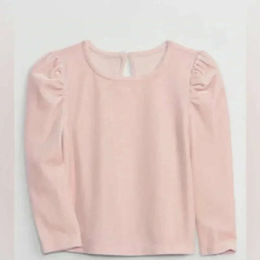 Gap Velour puff sleeve top 2T misty pink rose